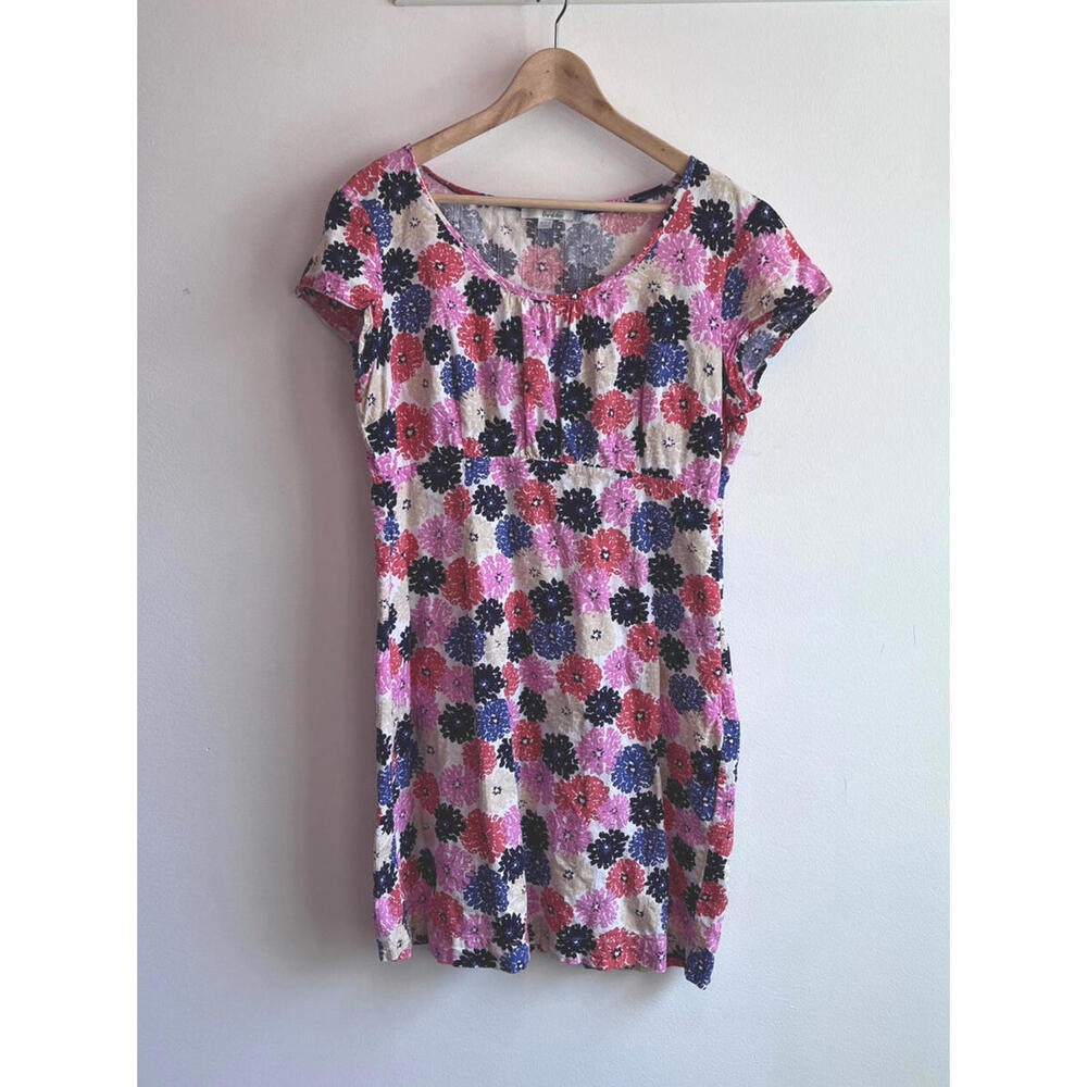 Boden Beautiful Floral Pointelle Knee Length Cotton Dress Size US 12R